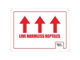 Transport sticker  Live Harmless Reptiles